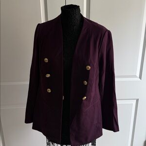 Lane Bryant Purple Jacket with Gold Button